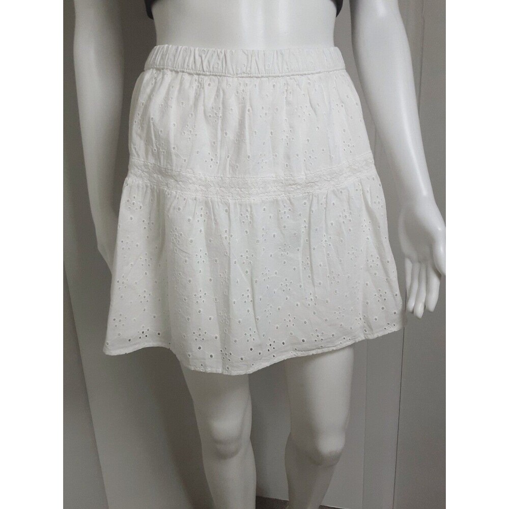 ABOUND 100% Cotton White Eyelet Flared Mini Skirt Sz XL - NWT